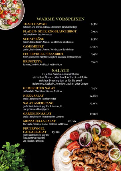 Feuervogel-Wandsbek-Restaurantkarte